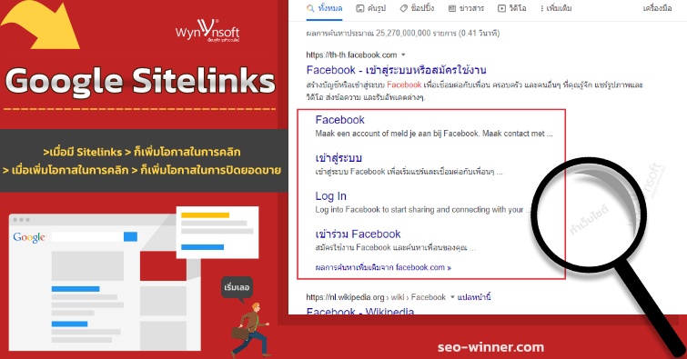 Google Sitelinks เป็นอย่างไร by seo-winner.com
